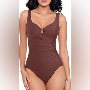 Miraclesuit Brown One Piece Swimsuit